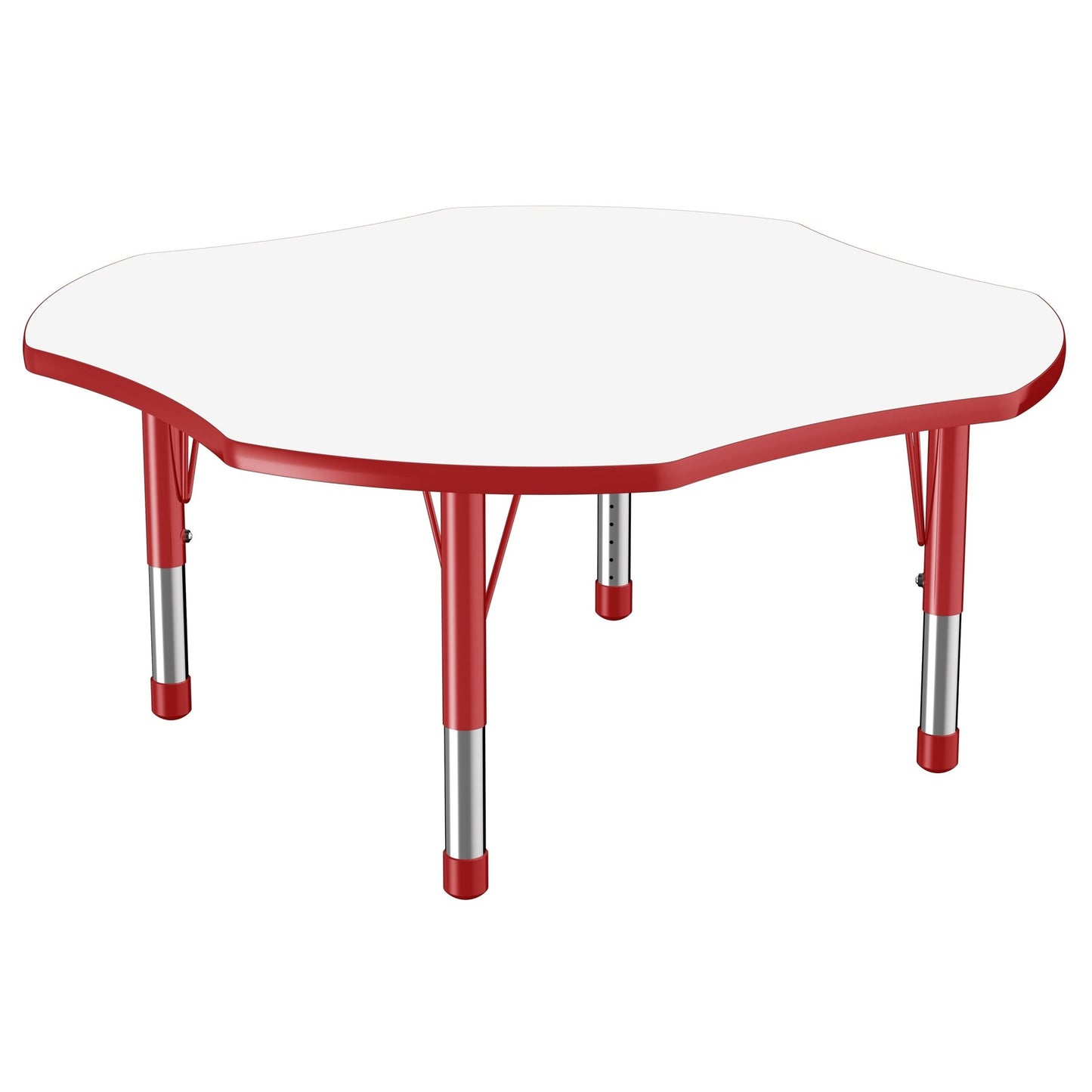 FDP 48" x 48" Clover Dry - Erase Activity Table with Adjustable Chunky Legs (FDP - 10235 - XX) - SchoolOutlet