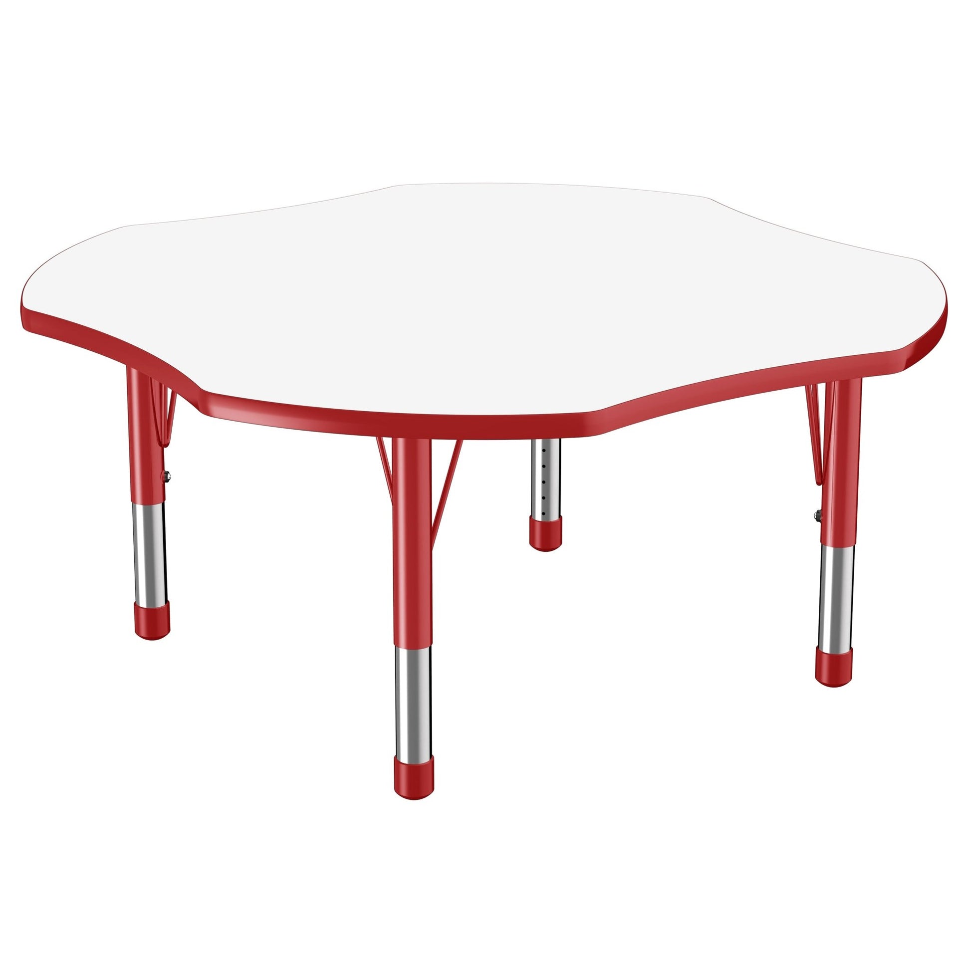 FDP 48" x 48" Clover Dry - Erase Activity Table with Adjustable Chunky Legs (FDP - 10235 - XX) - SchoolOutlet