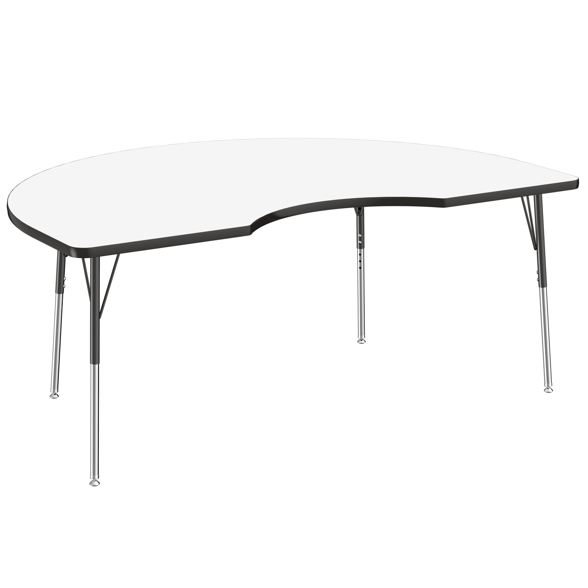 FDP 48" x 72" Kidney Dry - Erase Activity Table with Adjustable Standard Swivel Glide Legs (FDP - 10237 - XX) - SchoolOutlet