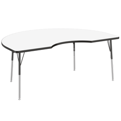 FDP 48" x 72" Kidney Dry-Erase Activity Table with Adjustable Standard Swivel Glide Legs (FDP-10237-XX)