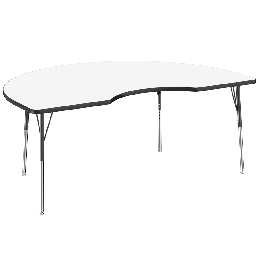 FDP 48" x 72" Kidney Dry - Erase Activity Table with Adjustable Standard Swivel Glide Legs (FDP - 10237 - XX) - SchoolOutlet
