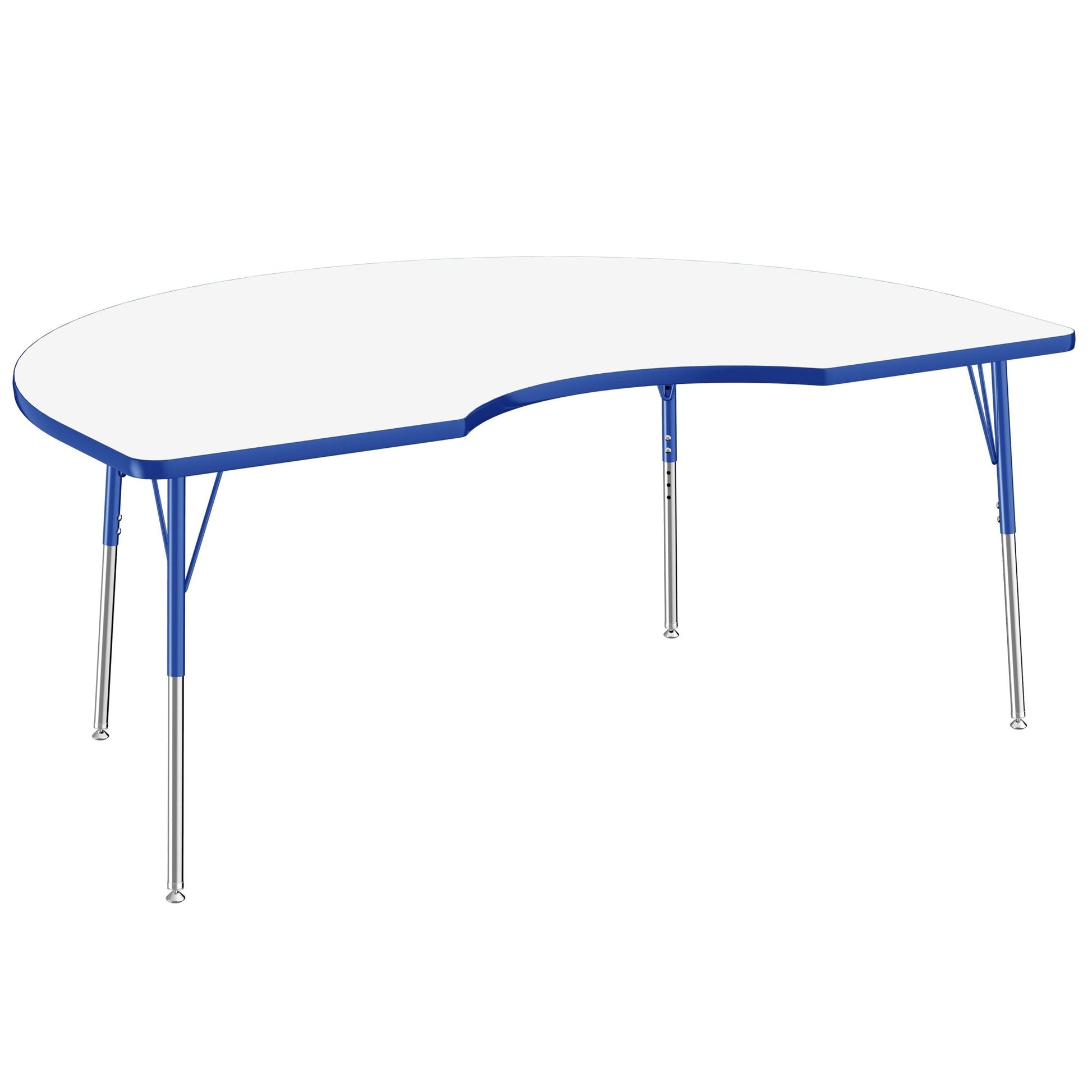 FDP 48" x 72" Kidney Dry - Erase Activity Table with Adjustable Standard Swivel Glide Legs (FDP - 10237 - XX) - SchoolOutlet