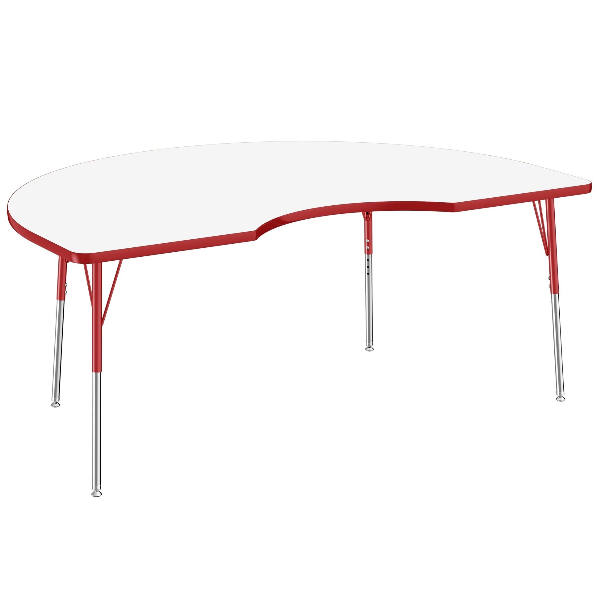 FDP 48" x 72" Kidney Dry - Erase Activity Table with Adjustable Standard Swivel Glide Legs (FDP - 10237 - XX) - SchoolOutlet