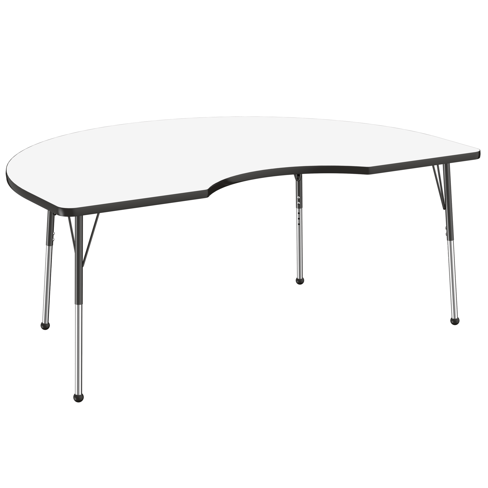 FDP 48" x 72" Kidney Dry - Erase Activity Table with Adjustable Standard Ball Glide Legs (FDP - 10238 - XX) - SchoolOutlet
