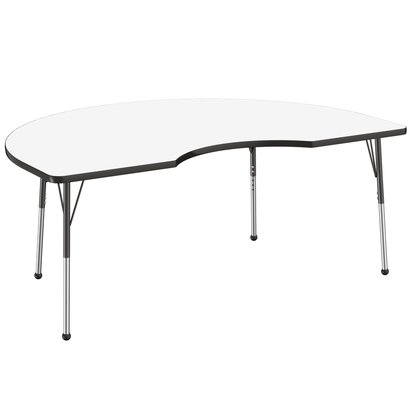 FDP 48" x 72" Kidney Dry - Erase Activity Table with Adjustable Standard Ball Glide Legs (FDP - 10238 - XX) - SchoolOutlet