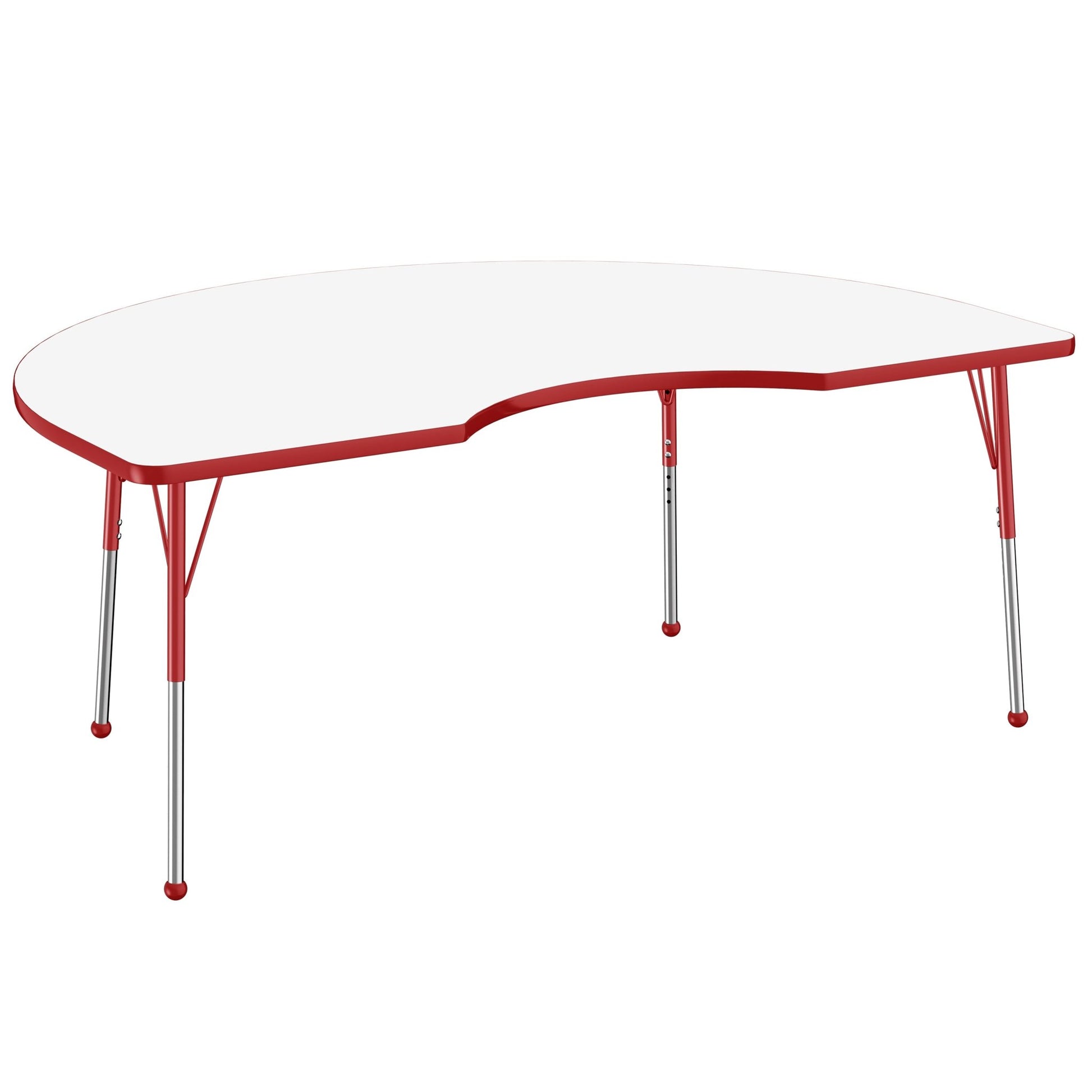 FDP 48" x 72" Kidney Dry - Erase Activity Table with Adjustable Standard Ball Glide Legs (FDP - 10238 - XX) - SchoolOutlet