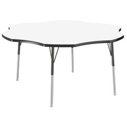 FDP 60" x 60" Flower Dry-Erase Activity Table with Adjustable Standard Swivel Glide Legs (FDP-10241-XX)