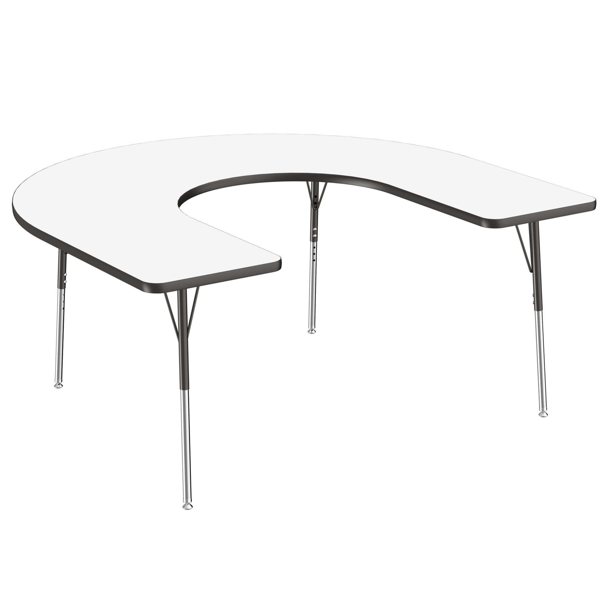 FDP 60" x 66" Horseshoe Dry - Erase Activity Table with Adjustable Standard Swivel Glide Legs (FDP - 10245 - XX) - SchoolOutlet