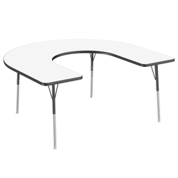 FDP 60" x 66" Horseshoe Dry-Erase Activity Table with Adjustable Standard Swivel Glide Legs (FDP-10245-XX)