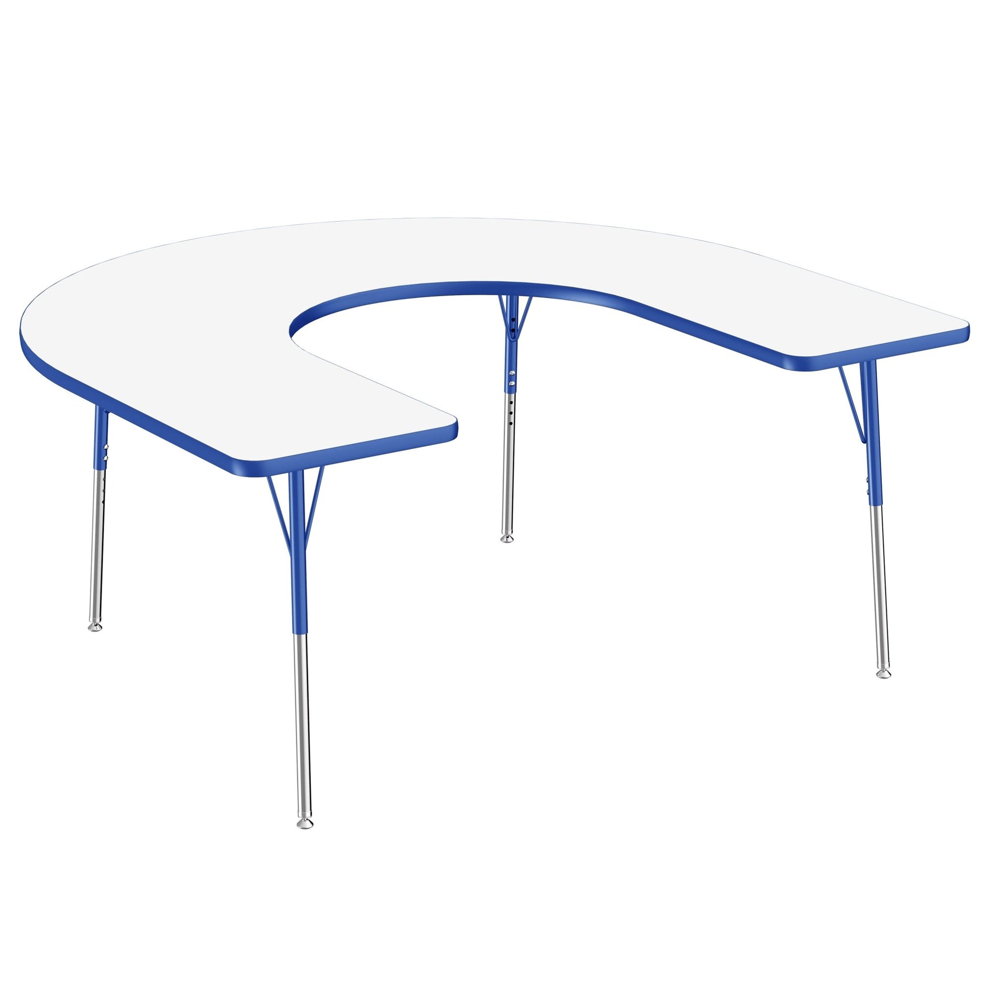 FDP 60" x 66" Horseshoe Dry - Erase Activity Table with Adjustable Standard Swivel Glide Legs (FDP - 10245 - XX) - SchoolOutlet