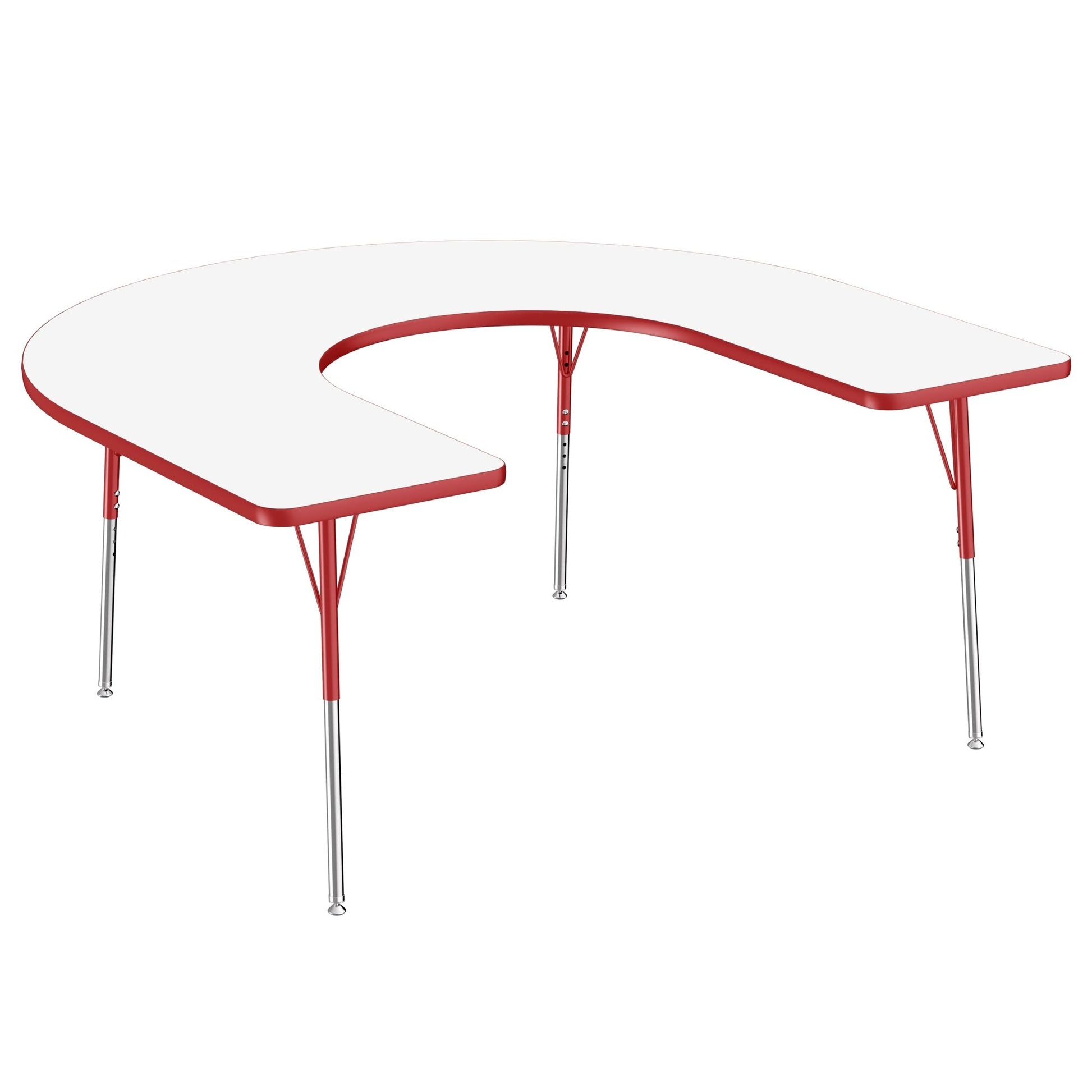FDP 60" x 66" Horseshoe Dry - Erase Activity Table with Adjustable Standard Swivel Glide Legs (FDP - 10245 - XX) - SchoolOutlet
