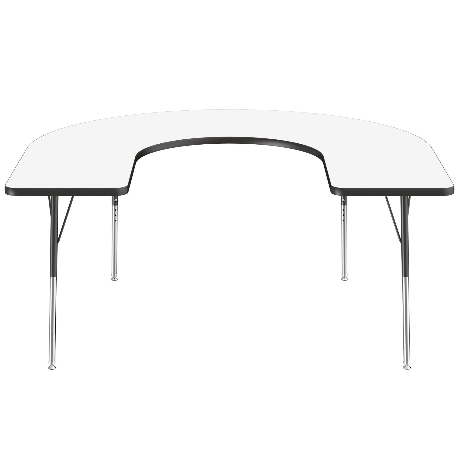 FDP 60" x 66" Horseshoe Dry - Erase Activity Table with Adjustable Standard Swivel Glide Legs (FDP - 10245 - XX) - SchoolOutlet