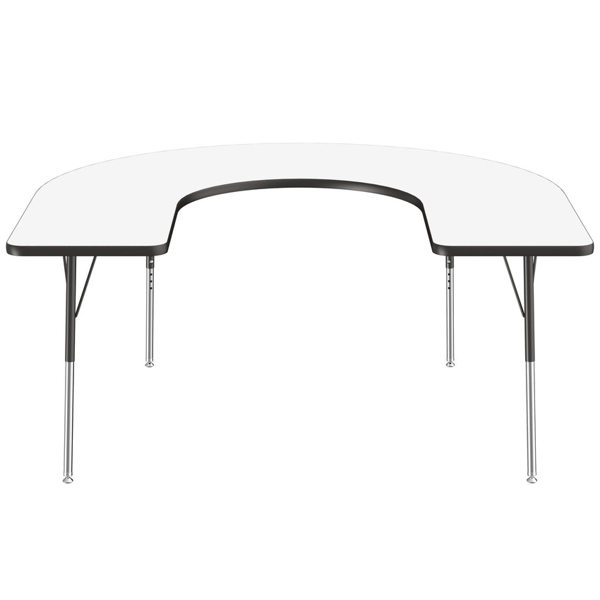 FDP 60" x 66" Horseshoe Dry - Erase Activity Table with Adjustable Standard Swivel Glide Legs (FDP - 10245 - XX) - SchoolOutlet