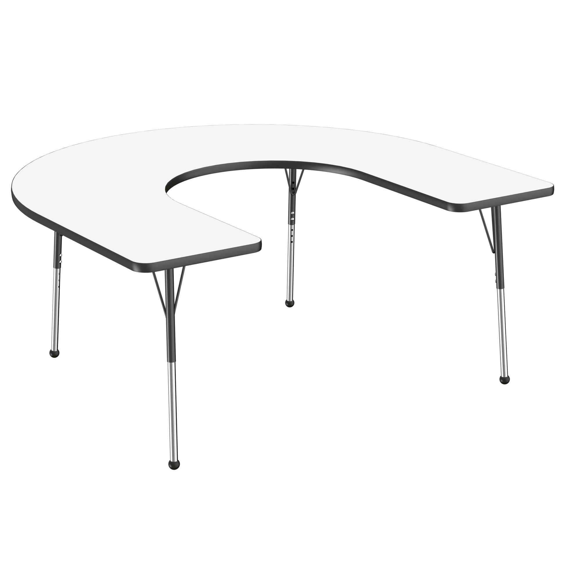 FDP 60" x 66" Horseshoe Dry - Erase Activity Table with Adjustable Standard Ball Glide Legs (FDP - 10246 - XX) - SchoolOutlet