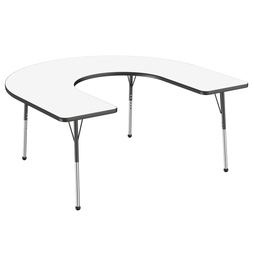 FDP 60" x 66" Horseshoe Dry - Erase Activity Table with Adjustable Standard Ball Glide Legs (FDP - 10246 - XX) - SchoolOutlet