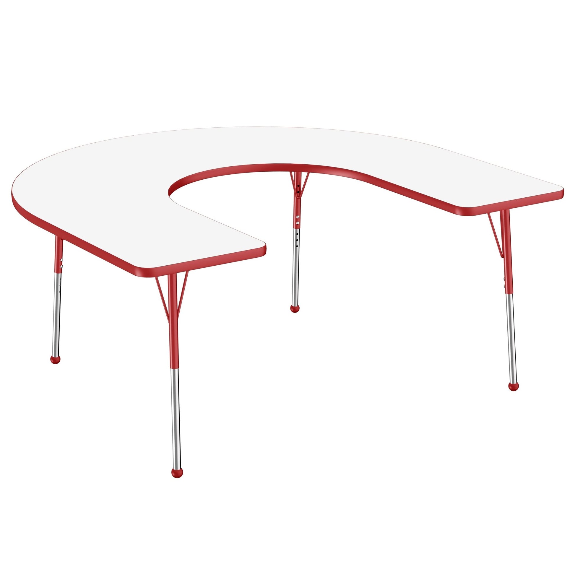 FDP 60" x 66" Horseshoe Dry - Erase Activity Table with Adjustable Standard Ball Glide Legs (FDP - 10246 - XX) - SchoolOutlet