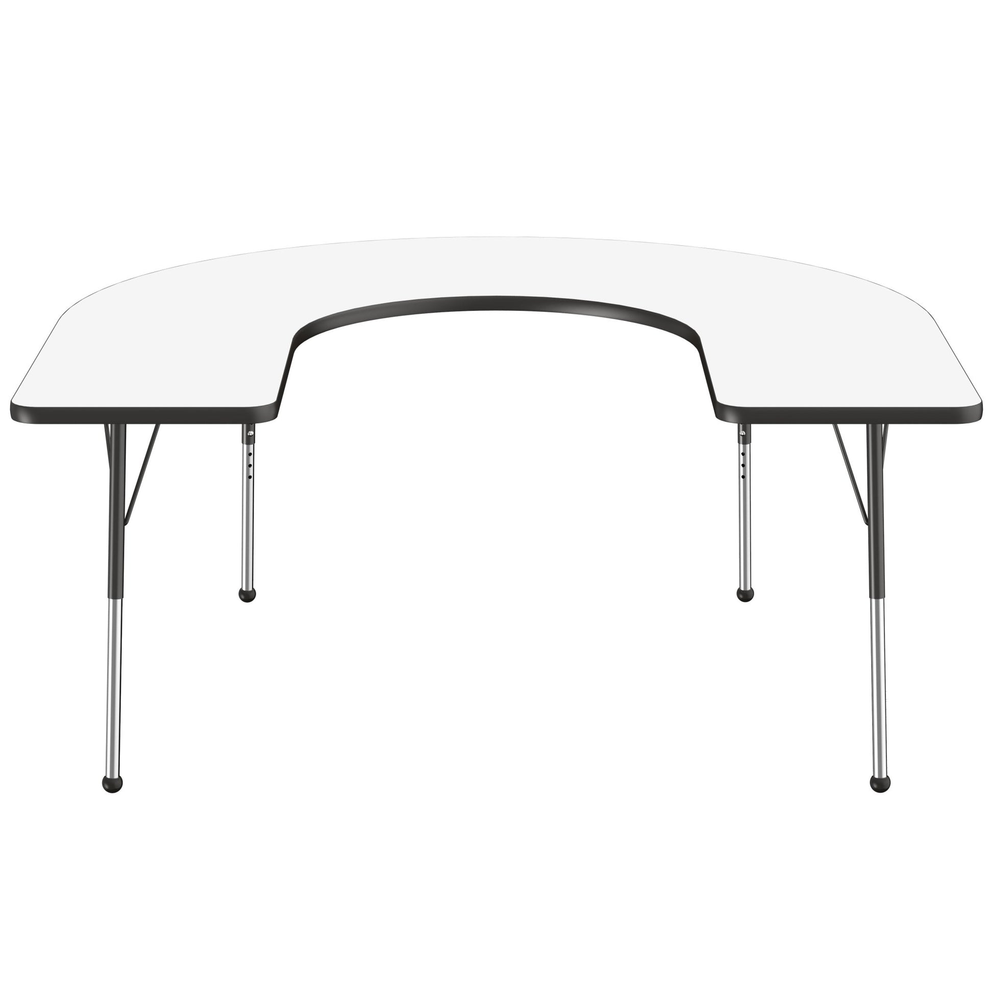 FDP 60" x 66" Horseshoe Dry - Erase Activity Table with Adjustable Standard Ball Glide Legs (FDP - 10246 - XX) - SchoolOutlet