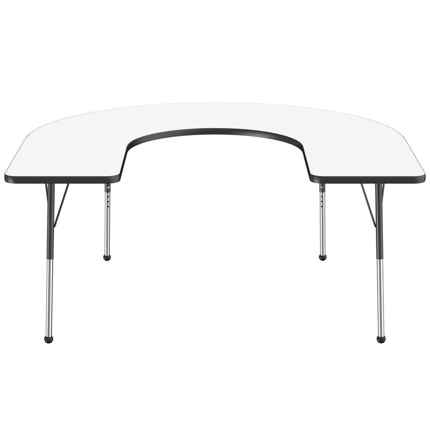 FDP 60" x 66" Horseshoe Dry - Erase Activity Table with Adjustable Standard Ball Glide Legs (FDP - 10246 - XX) - SchoolOutlet