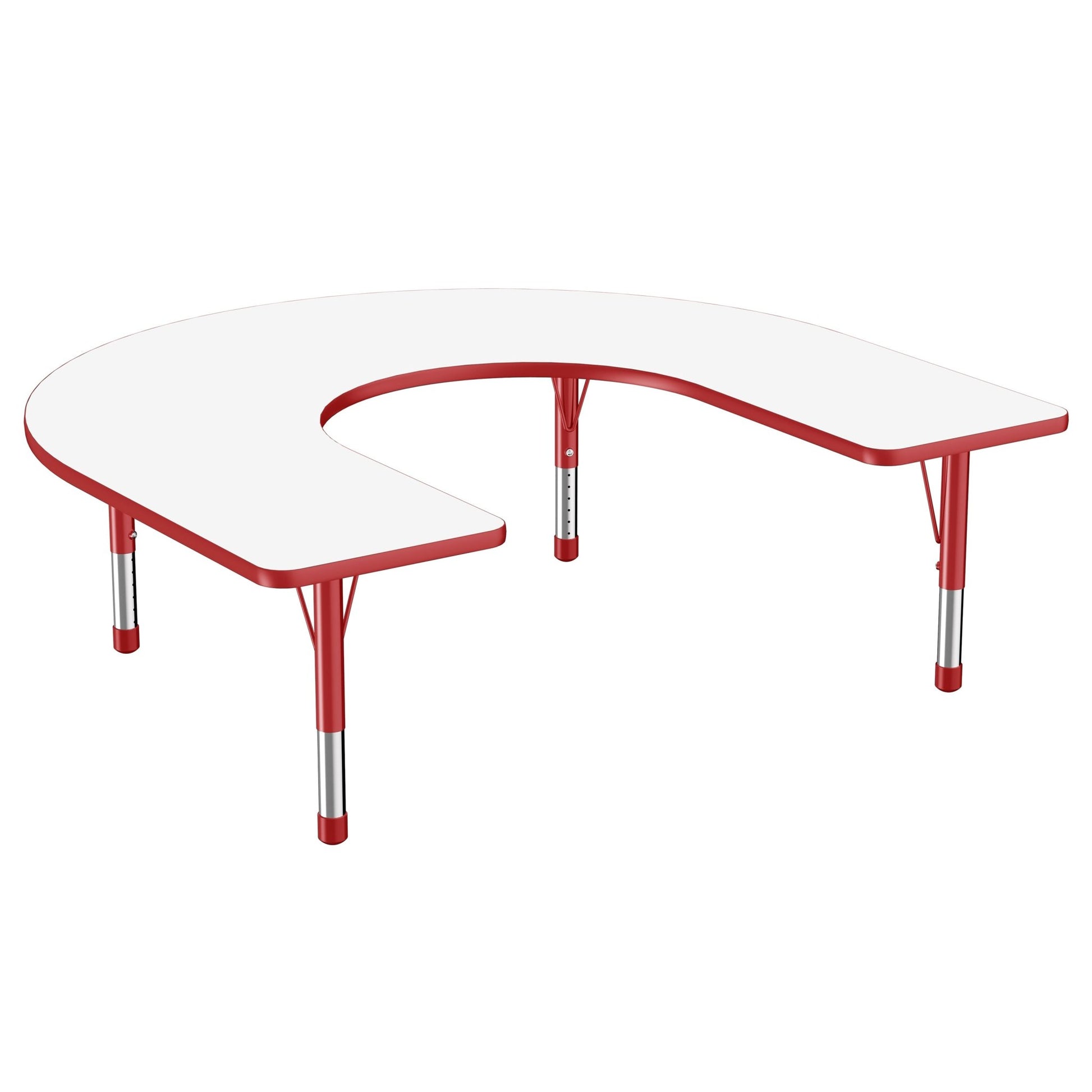 FDP 60" x 66" Horseshoe Dry - Erase Activity Table with Adjustable Chunky Legs (FDP - 10247 - XX) - SchoolOutlet