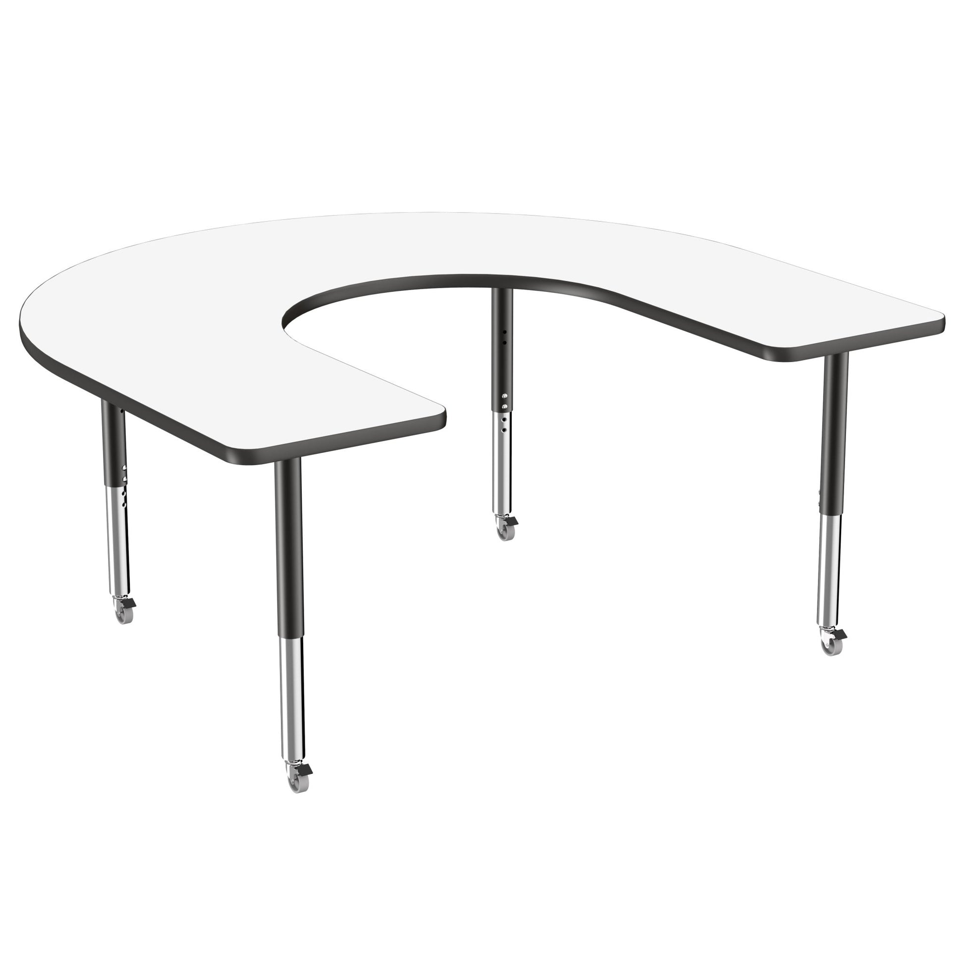 FDP 60" x 66" Horseshoe Dry - Erase Activity Table with Adjustable Super Legs (FDP - 10248 - XX) - SchoolOutlet