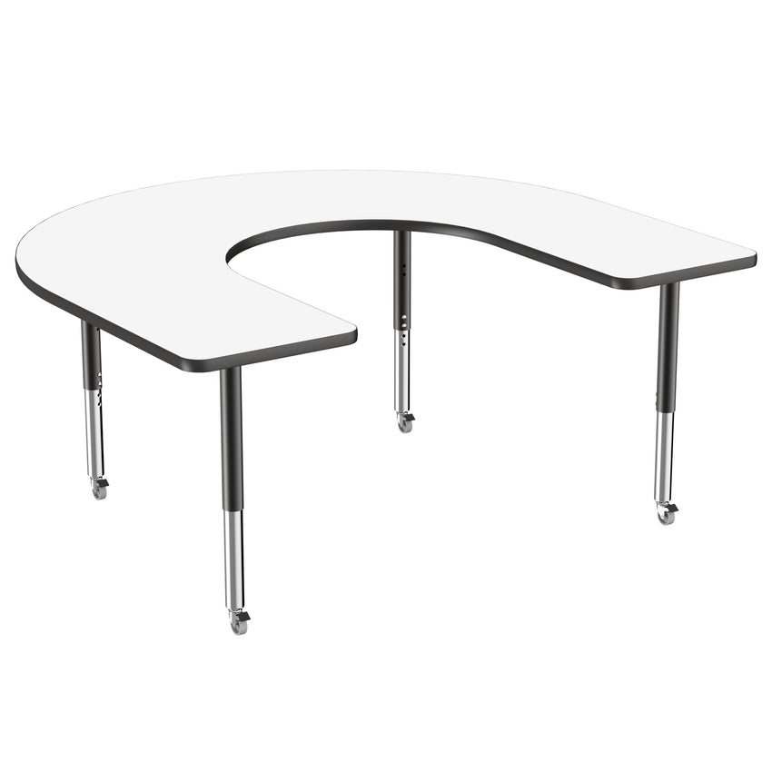 FDP 60" x 66" Horseshoe Dry - Erase Activity Table with Adjustable Super Legs (FDP - 10248 - XX) - SchoolOutlet