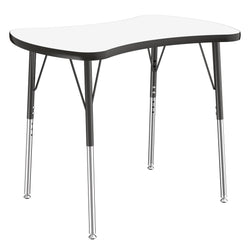 FDP 24" x 36" Bowtie Collaborative Dry-Erase Activity Table with Adjustable Standard Swivel Glide Legs (FDP-10249-XX)