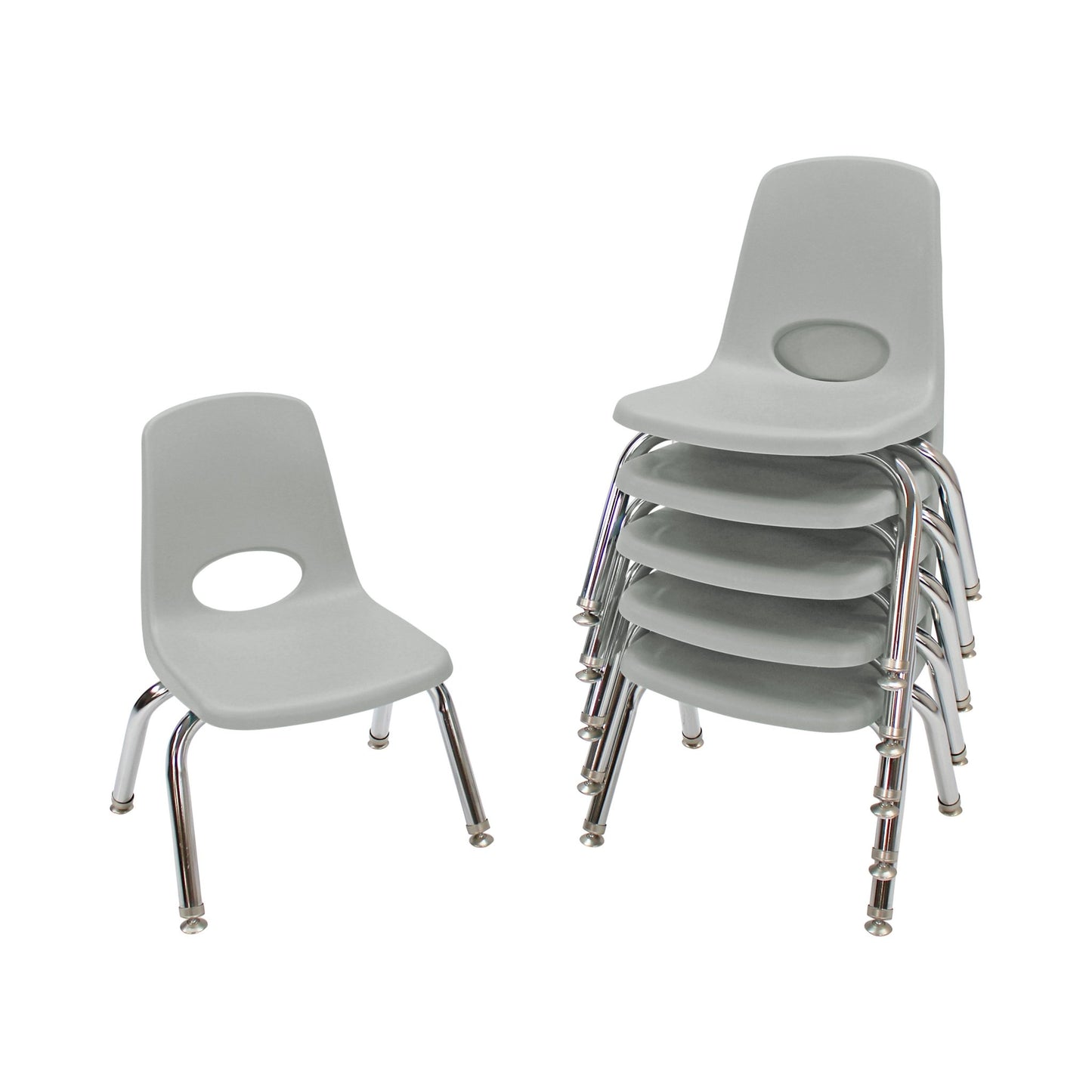 FDP Stackable School Chair, Chrome Legs, Swivel Glide - 10" Seat Height (FDP - 10356) - SchoolOutlet