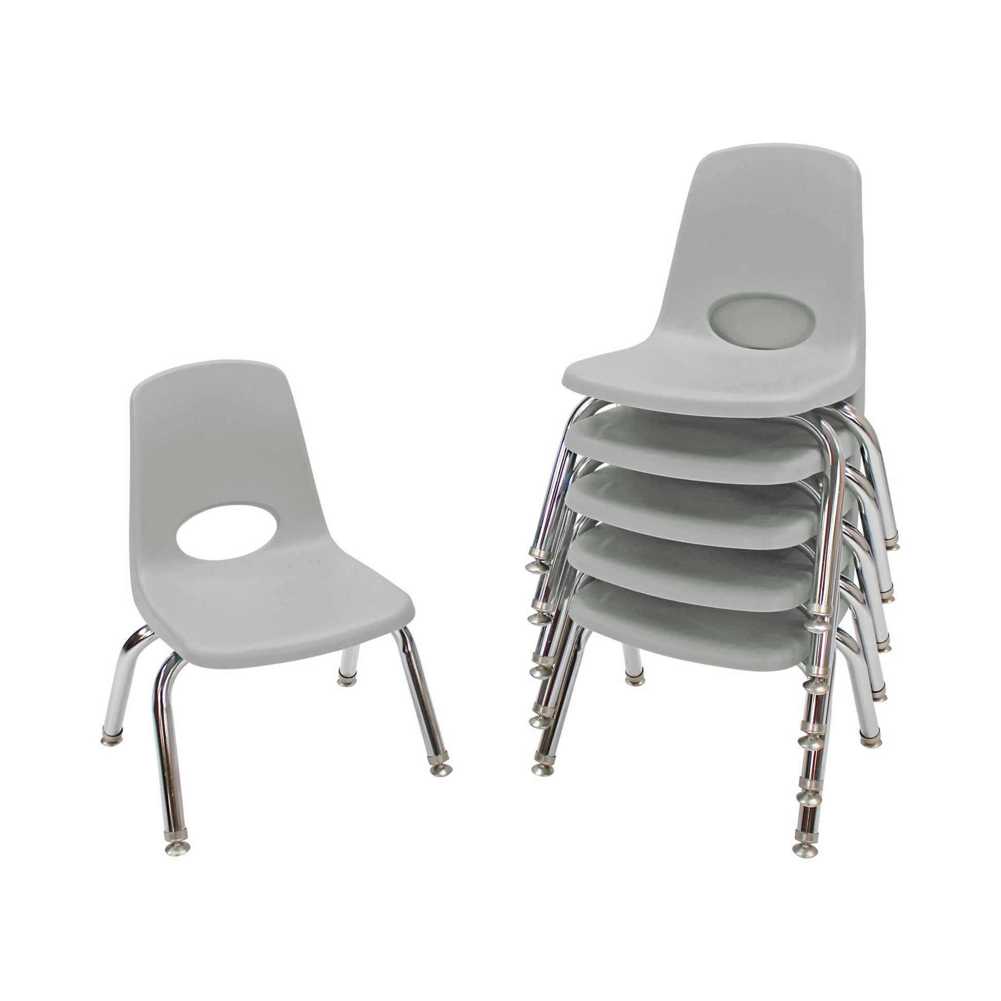 FDP Stackable School Chair, Chrome Legs, Swivel Glide - 10" Seat Height (FDP - 10356) - SchoolOutlet