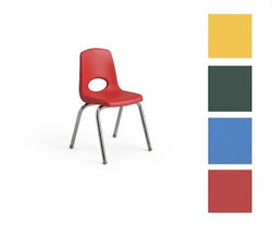 FDP Stackable School Chair, Chrome Legs, Swivel Glide - 12" Seat Height Assorted (FDP-10362-AS)
