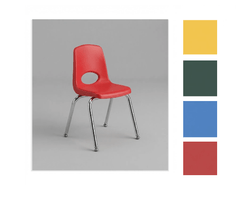 FDP Stackable School Chair, Chrome Legs, Swivel Glide - 12" Seat Height Assorted (FDP-10362-AS)