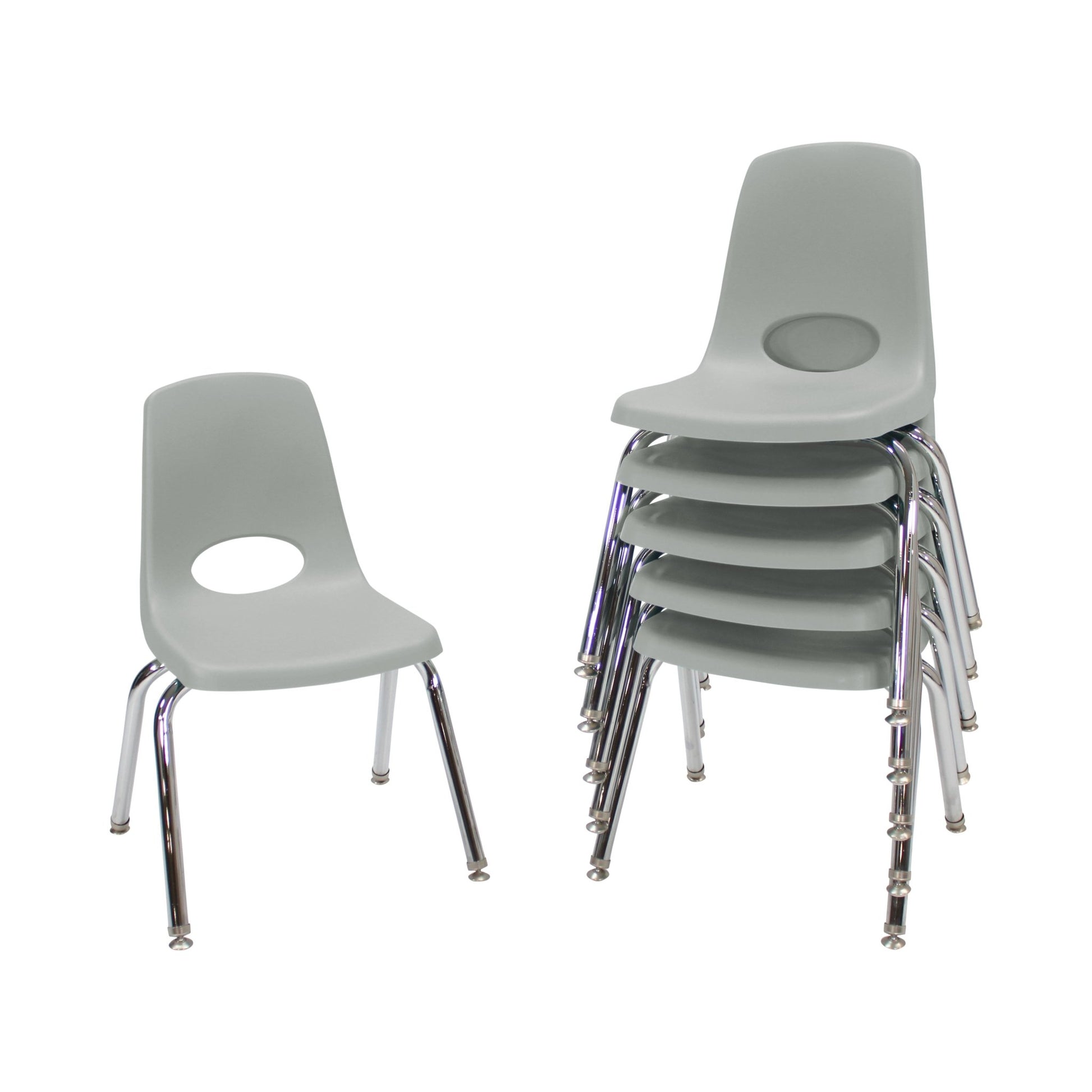 FDP Stackable School Chair, Chrome Legs, Swivel Glide - 14" Seat Height (FDP - 10364) - SchoolOutlet