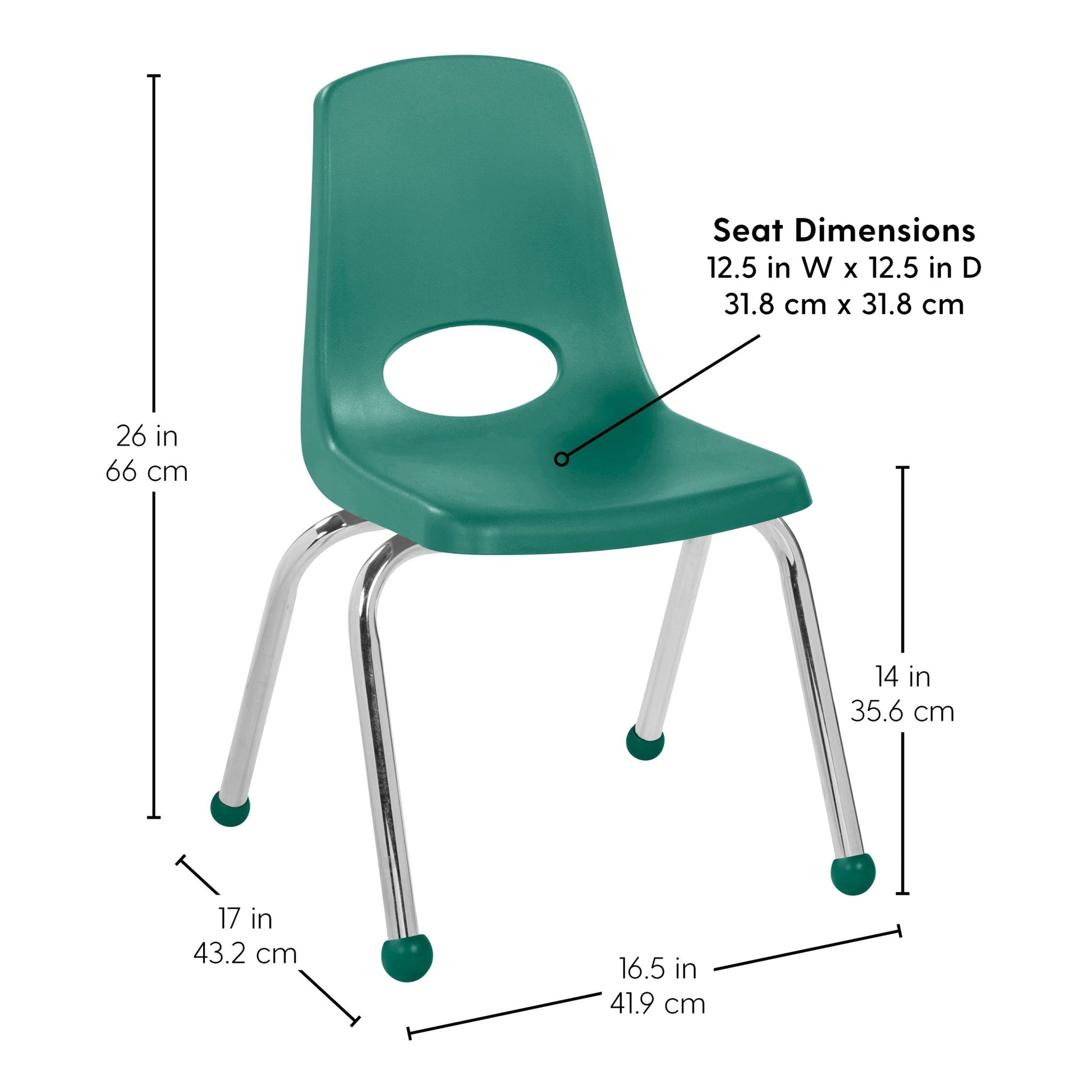 FDP Stackable School Chair with Ball Glides - 14" Seat Height (FDP - 10365) - SchoolOutlet
