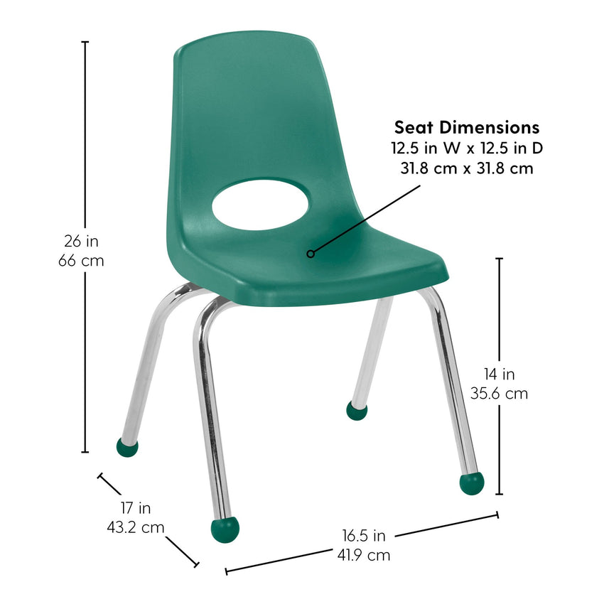 FDP Stackable School Chair with Ball Glides - 14" Seat Height (FDP - 10365) - SchoolOutlet
