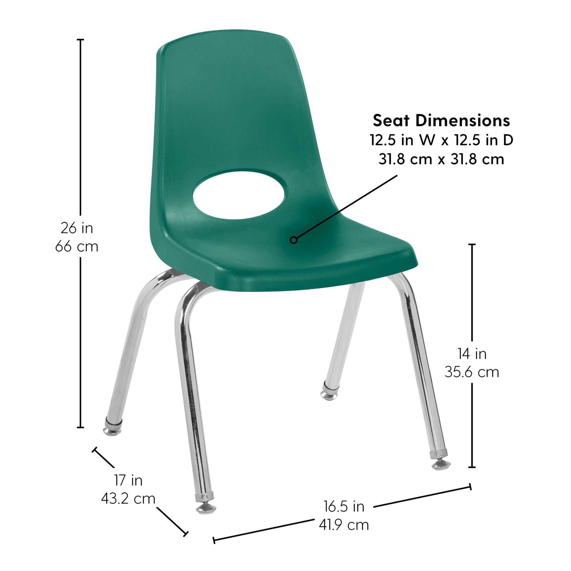 FDP Stackable School Chair with Swivel Glides - 14" Seat Height (FDP - 10366) - SchoolOutlet