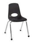 FDP Stackable School Chair, Chrome Legs, Ball Glide - 16