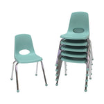 FDP Stackable School Chair, Chrome Legs, Ball Glide - 16