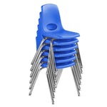 FDP Stackable School Chair, Chrome Legs, Swivel Glide - 16