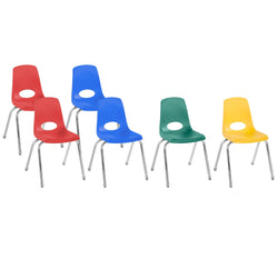 FDP Stackable School Chair with Swivel Glides - 16" Seat Height (FDP-10370)