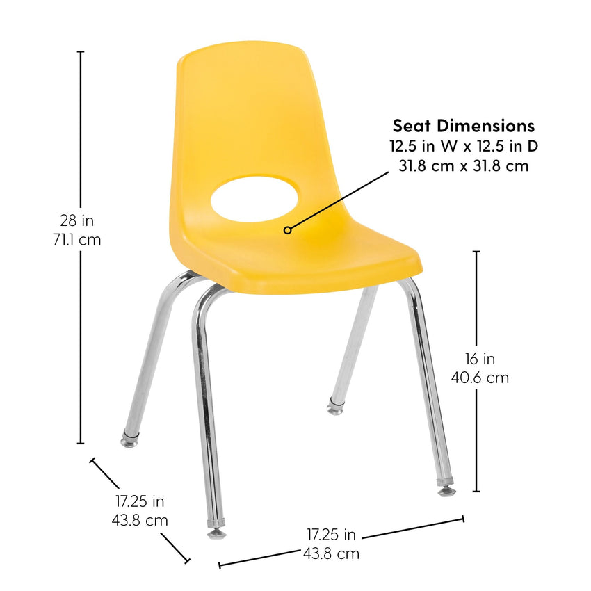 FDP Stackable School Chair with Swivel Glides - 16" Seat Height (FDP - 10370) - SchoolOutlet