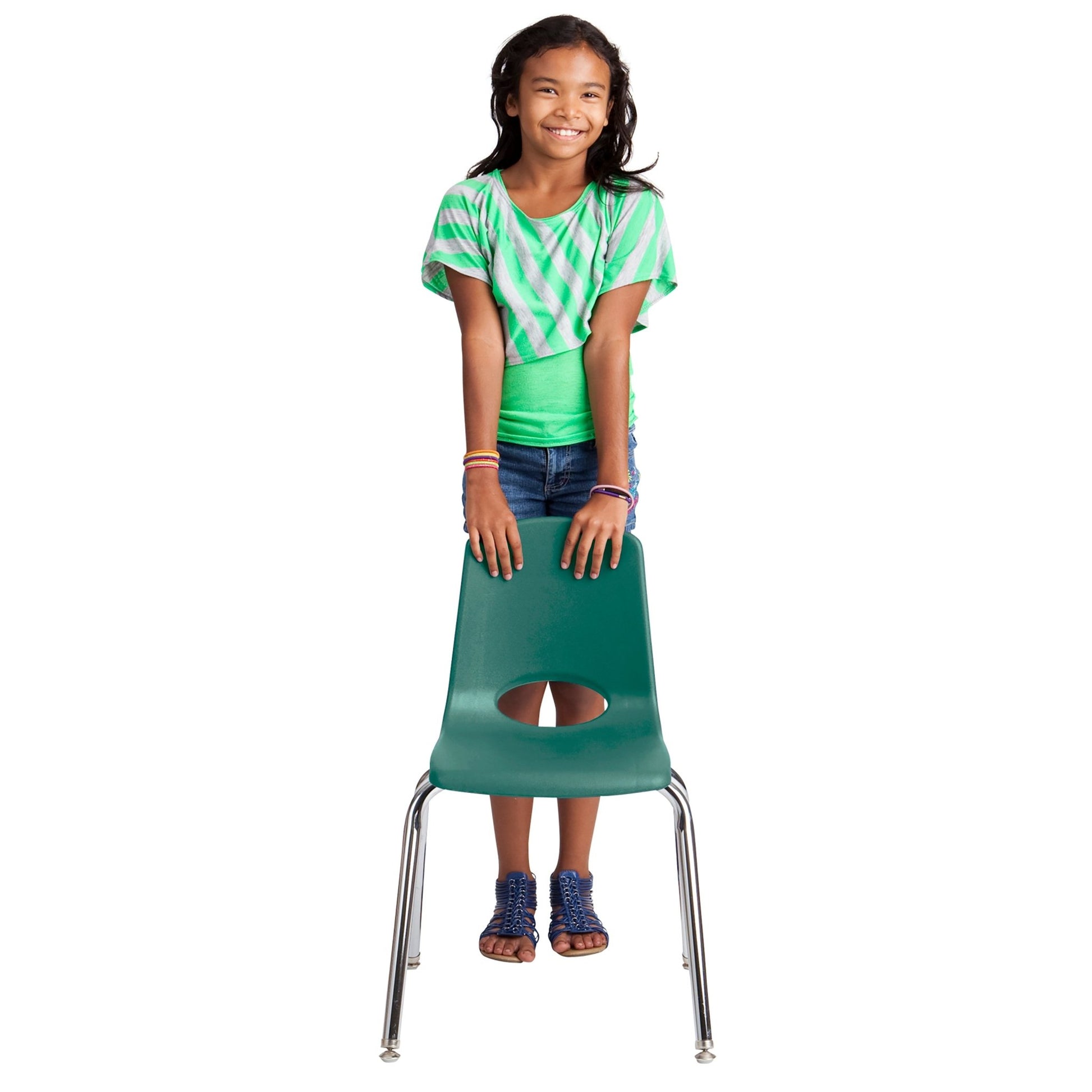 FDP Stackable School Chair with Swivel Glides - 16" Seat Height (FDP - 10370) - SchoolOutlet