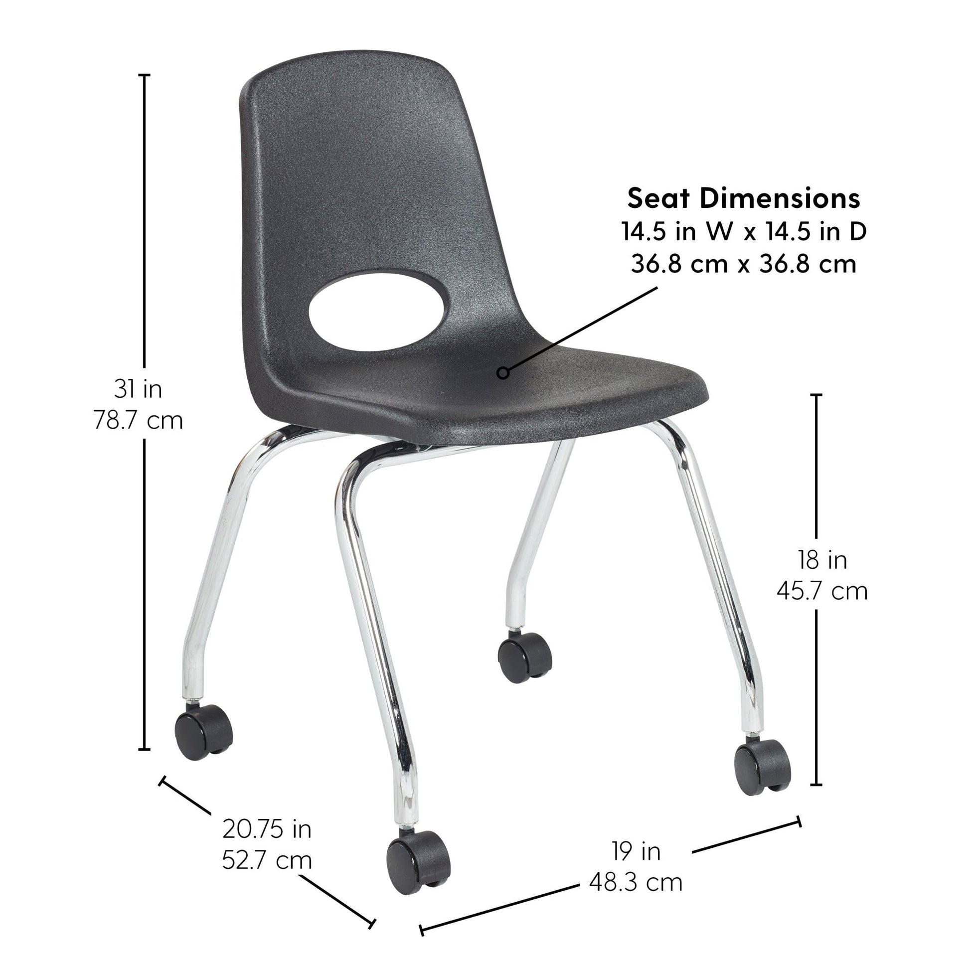 FDP Mobile Chair with Casters - 18" Seat Height (FDP - 10372) - SchoolOutlet