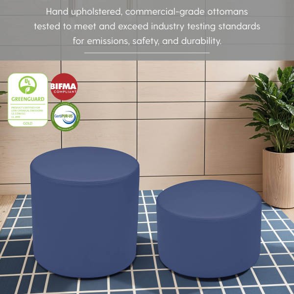 FDP Pro Series Upholstered Round Ottoman 18" Height (FDP - 12030 - XX) - SchoolOutlet
