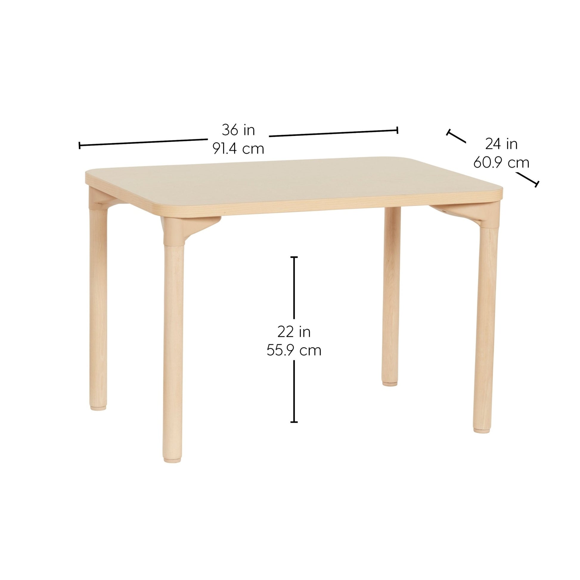 FDP 24" x 36" Rectangle All - Purpose Activity Table with 22" Wood Legs (FDP - 12235 - MPMG) - SchoolOutlet