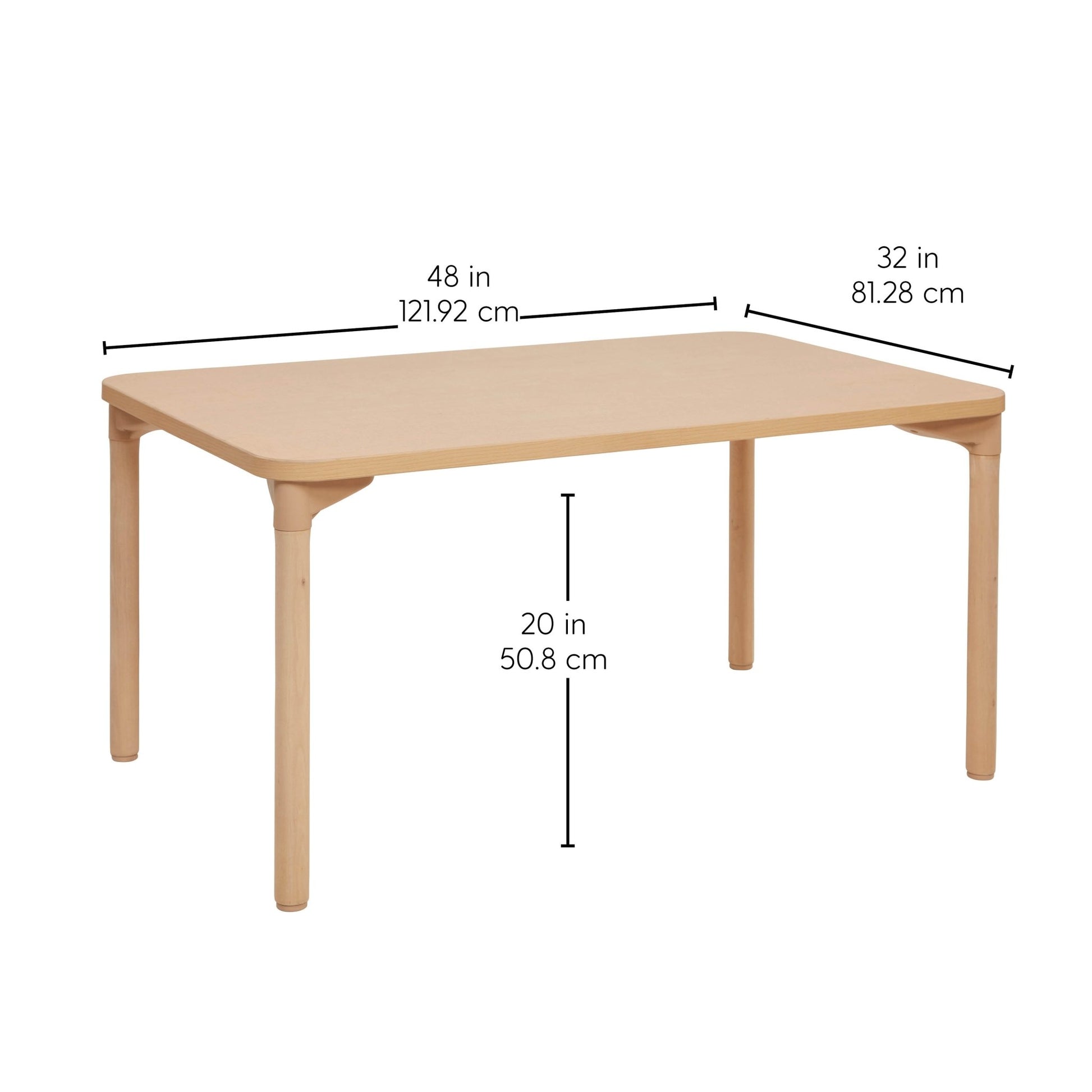 FDP 30" x 48" Rectangle All - Purpose Activity Table with 20" Wood Legs (FDP - 12244 - MPMG) - SchoolOutlet