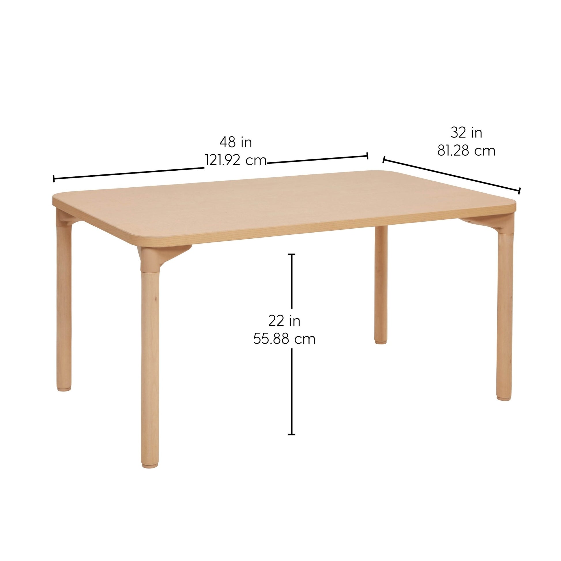 FDP 30" x 48" Rectangle All - Purpose Activity Table with 22" Wood Legs (FDP - 12245 - MPMG) - SchoolOutlet