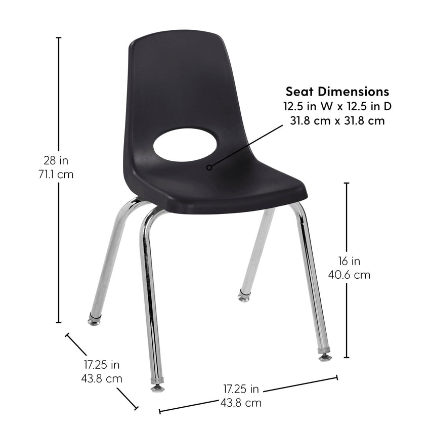 FDP Stackable School Chair with Swivel Glides - 16" Seat Height (FDP - 13049) - SchoolOutlet