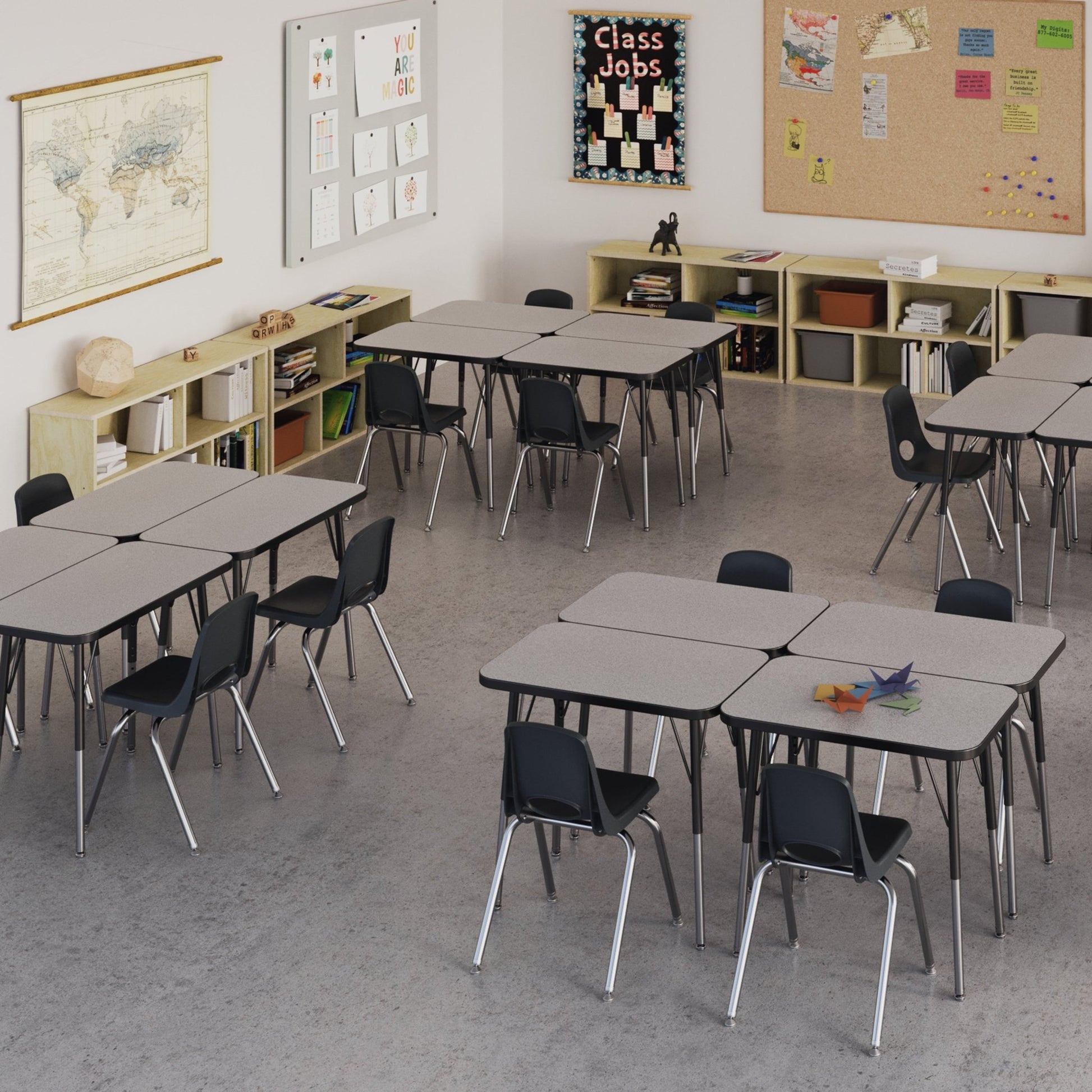 FDP Stackable School Chair with Swivel Glides - 16" Seat Height (FDP - 13049) - SchoolOutlet