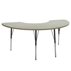 FDP 36" x 72" Half Moon La Madera Activity Table with Standard Legs (FDP-13102-XX)