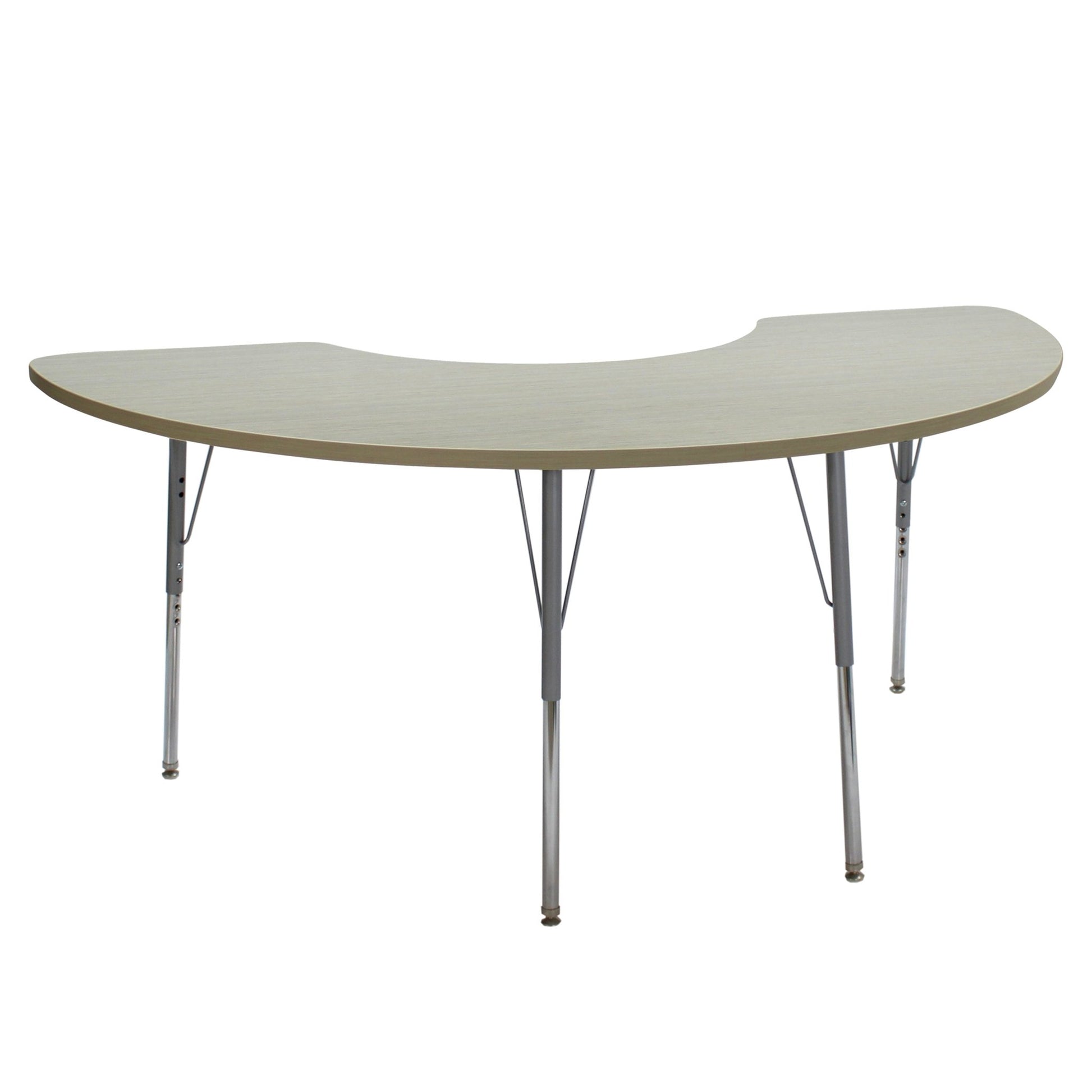 FDP 36" x 72" Half Moon La Madera Activity Table with Standard Legs (FDP - 13102 - XX) - SchoolOutlet
