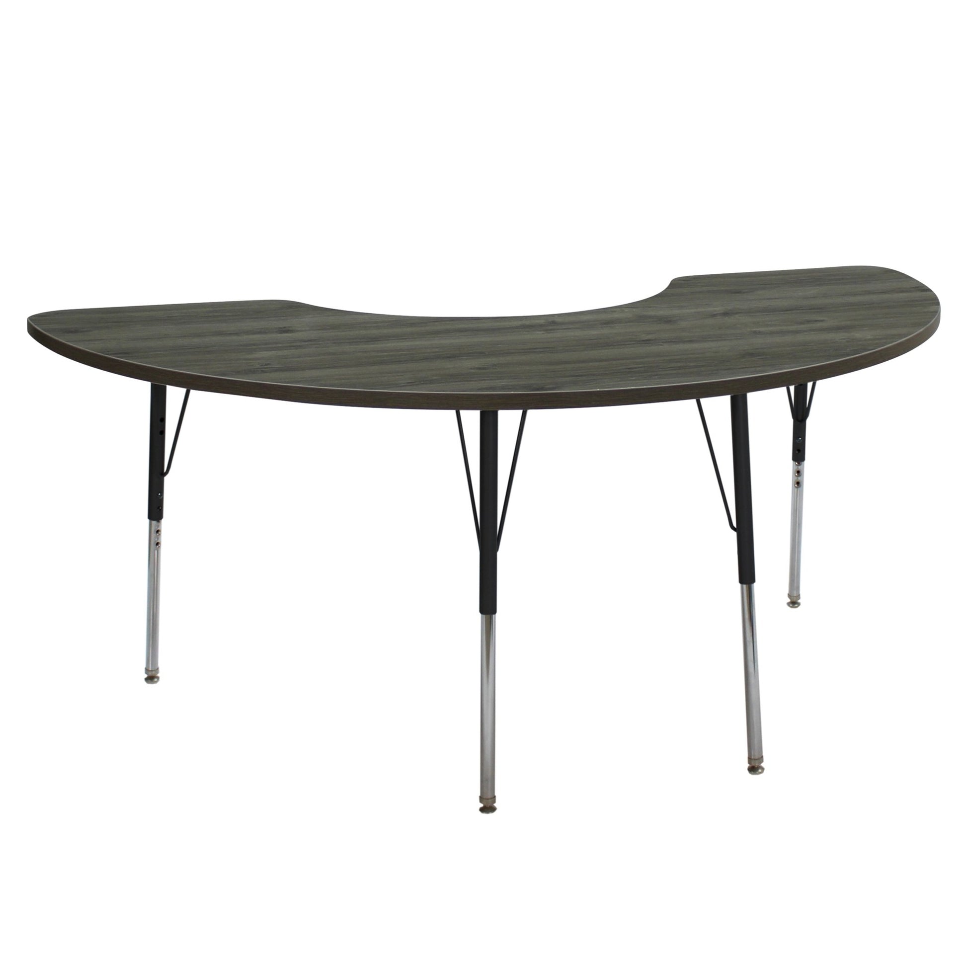 FDP 36" x 72" Half Moon La Madera Activity Table with Standard Legs (FDP - 13102 - XX) - SchoolOutlet